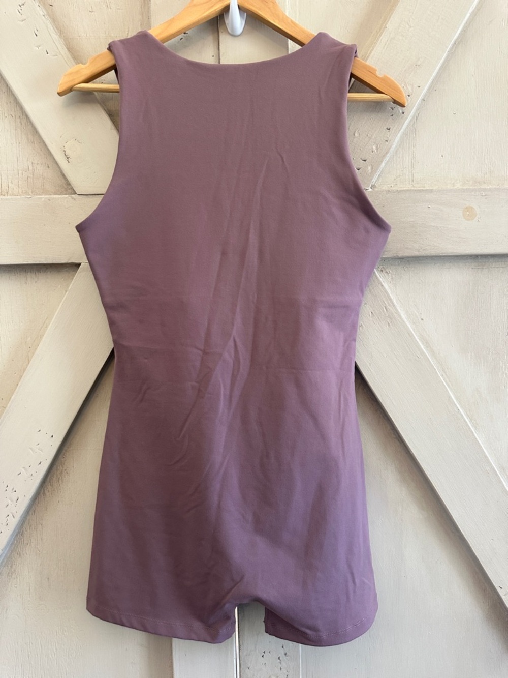 Automet Mauve Athletic Romper Size Large Built-In Bra Stretch One Piece - Picture 5 of 8